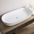 Ruvati 32"x16" Bathroom Vessel Sink White Oval Above Counter Vanity Ceramic RVB0432